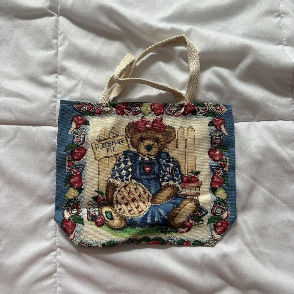 Cottagecore Bear Apple Cookie Bag Mini Purse Recipe Pie Country Western